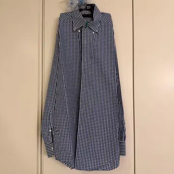 SHIPS 파랑과 화이트 깅엄 체크 긴팔 셔츠