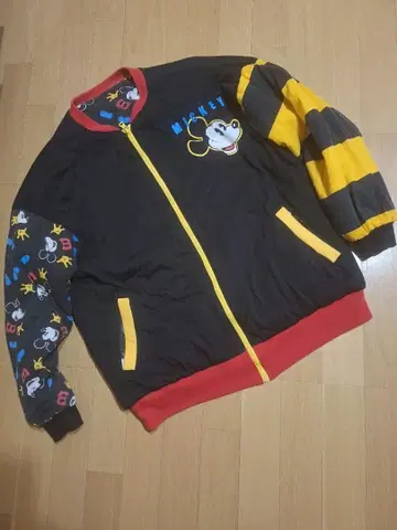 구제 의류 미키 충전솜 블루종 리버서블 빈티지 레어 프리 사이즈