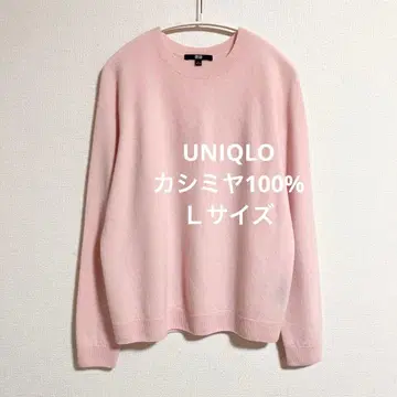 유니클로 3D 캐시미어 크루넥 스웨터 핑크 L