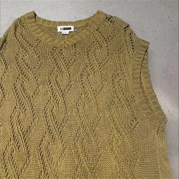 23SS H BEAUTY&YOUTH 실크 혼방 케이블 니트 베스트 L
