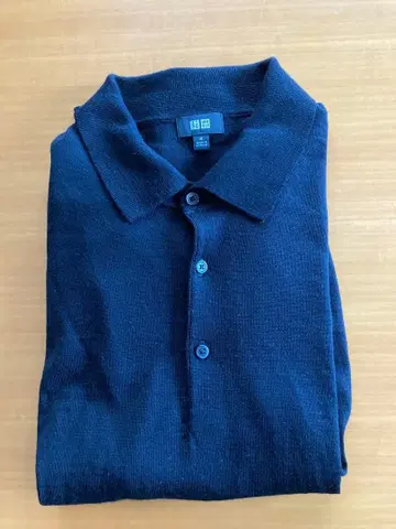 UNIQLO 메리노 니트 긴팔 피케 셔츠 M 사이즈