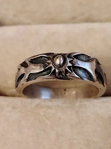 치카노 빈티지 실버 925 장식 반지 6mm 폭 16호