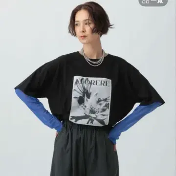 LEPSIM 포토 프린트 소매 레이어 T