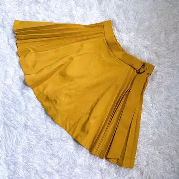 [ 스나이델 ] 사이드 플리츠 스카 숏 팬츠 사이즈 1 산 황색