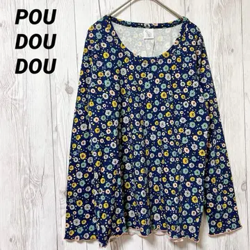 [ 푸두두 ] 롱T 새상품 올 패턴 꽃무늬 긴팔 얇은 소재 F