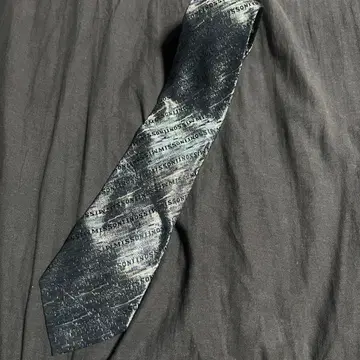 MISSONI 로고 실크 넥타이 실버