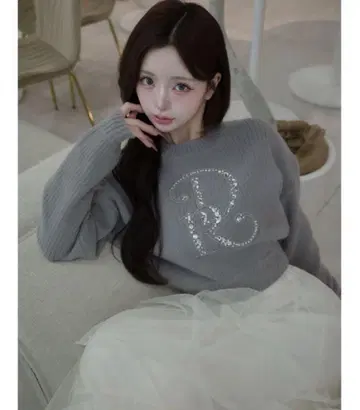 Darich DR 비쥬 볼륨 리브 니트탑 그레