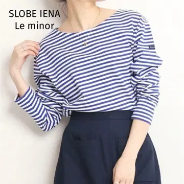 슬로브 이에나 별주 루미노아 보더 티셔츠 블루 화이트