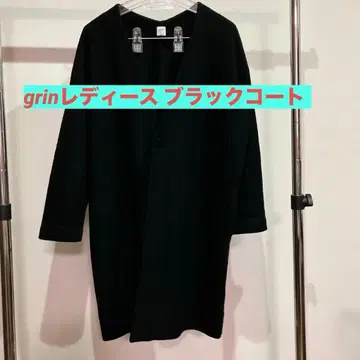 grin 여성용 블랙 롱 코트 사이즈 2