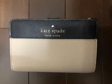케이트 스페이드 이단 접이식 지갑 블랙/베이지