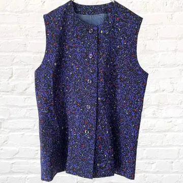 슬리브리스 베스트 올 패턴 화려한 컬러풀 개성있는 쿨 겉옷 페인트