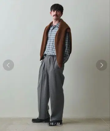 StevenAlan 울 헤링본 투 플리츠 드레스 트라우저