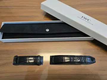 IWC 정품 포르투기저 블랙 가죽 벨트 박스 포함 D 버클 20mm
