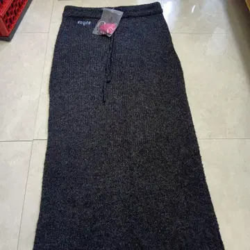 (136) 다크 그레이 롱 스커트 아크릴 울 혼방