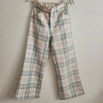 체크 무늬 와이드 팬츠 새상품