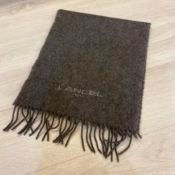 LANCEL PARIS 란셀 로고 자수 캐시미어 100% 스톨 머플러