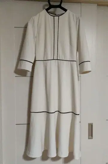 롱 원피스 7부 소매 셀프리드