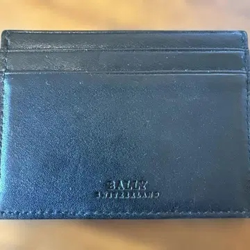 BALLY 가죽 카드 케이스 블랙 스트라이프