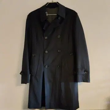 다크 네이비 트렌치코트 울