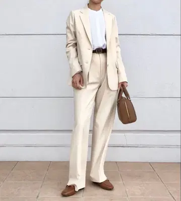 [ 2개 세트 ] 유니클로 릴랙스 테일러드 자켓 턱 와이드 팬츠