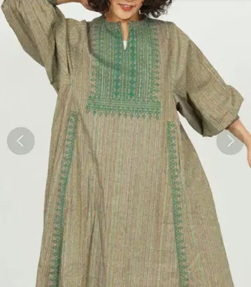 Freada/프리다 인도 크로스 자수 플레어 원피스 누키테파