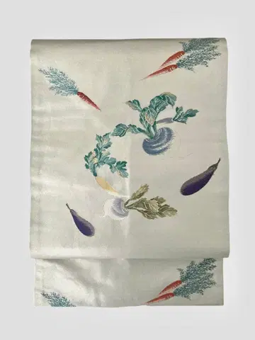 가지 가지 당근 직조 나고야 오비 코몬 명주 이로무지 NO56