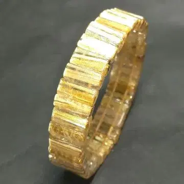 명-1 [ 초절정미 골드 타이틴 루틸 ] 뱅글 약 12mm 폭 16cm