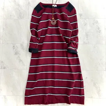 매킨토시 철학 니트 롱 원피스 보더