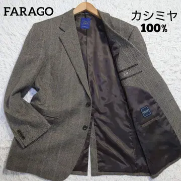 새상품급 캐시미어 100% FARAGO 테일러드 자켓 체크 BB6