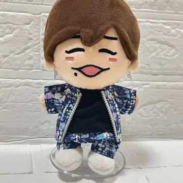 15cm 인형 옷 2점 세트 셋업 하피누이 트위드풍 블루