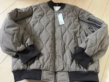 택 포함 새상품 GU rokh 콜라보 퀼팅 블루종 XL 베이지