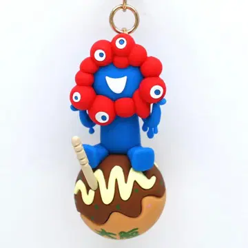 새상품 오사카 간사이 만박 미야쿠미야쿠 입체 마스코트 타코야키 키링