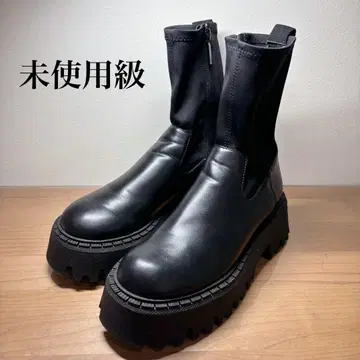 [ 미사용급 ] ZARA 사이드 고어 부츠 트랙 밑창 삭스 부츠