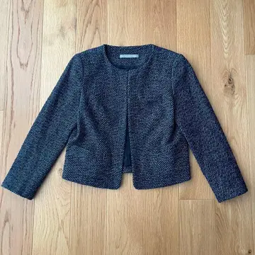 새상품급 theory luxe 노카라 자켓 트위드 네이비