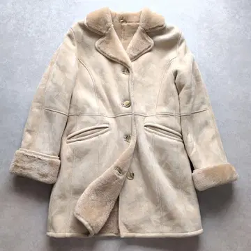 Le Mouton 무스탕 코트 리얼 가죽 양가죽 38 사이즈 베이지