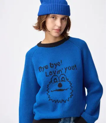 오버 사이즈 니트 풀오버 퍼펫 스 GU 콜라보