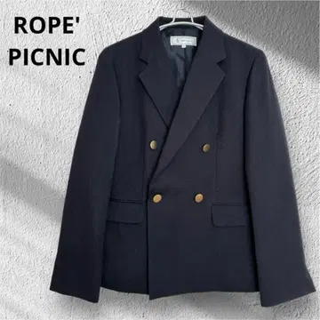 새상품급 로페피크닉 골드 버튼 테일러드 자켓 네이비 더블 M