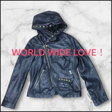새상품급 월드와이드러브! 라이더 자켓 스터드 후드
