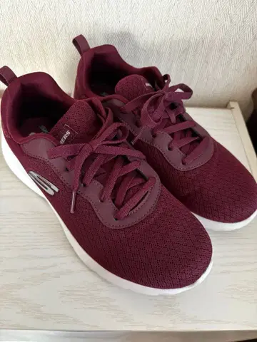 SKECHERS 버건디 스니커즈 여성용 24cm