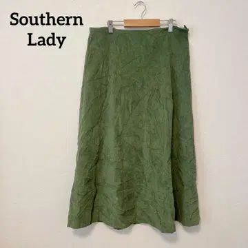 Southern Lady 올리브 그린 플레어 스커트 레트로 가을/겨울