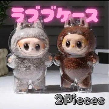 Labubu 케이스 2개 투명 스탠딩 클리어 볼체인 Labubu 보호