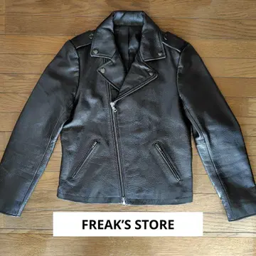 FREAK'S STORE 블랙 더블 라이더스 소가죽 자켓