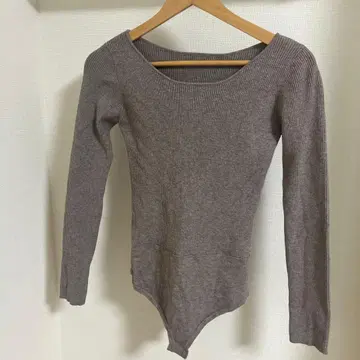 searoomlynn 브라운 바디수트 긴팔 컷 아웃