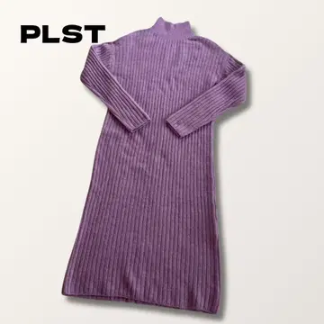 PLST 하이넥 롱 원피스 울 알파카 혼방 M 사이즈