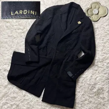 미사용 LARDINI 부클레 체스터 코트 울 부토니에르 포함