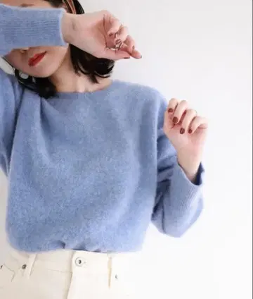 슬로브 이에나 캐시미어 100% 니트 보송보송 블루