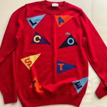 LACOSTE 기하학 패턴 스웨터 사이즈 3