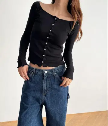 엘마르 리브 오프숄더 롱T셔츠