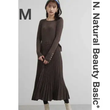엔 내추럴 뷰티 베이직 원피스 니트 롱 브라운 M