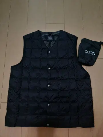 TAION V넥 버튼 이너 다운 베스트